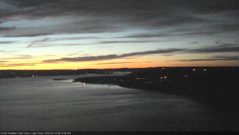 Lake Travis webcam, March 14, 2019 7:15 PM CT