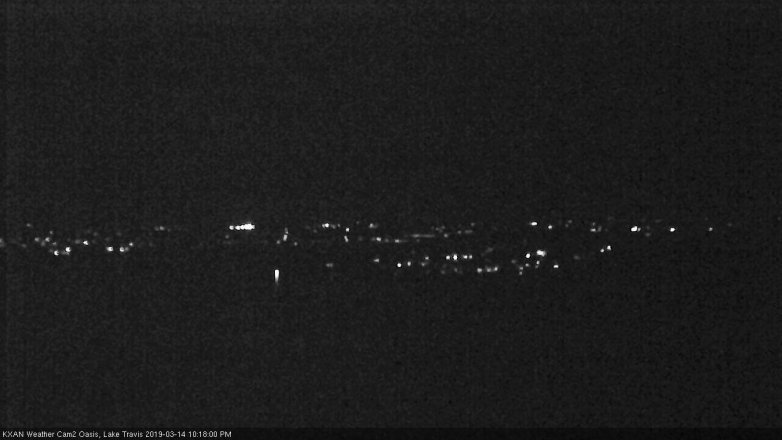 Lake Travis webcam, March 14, 2019 9:20 PM CT