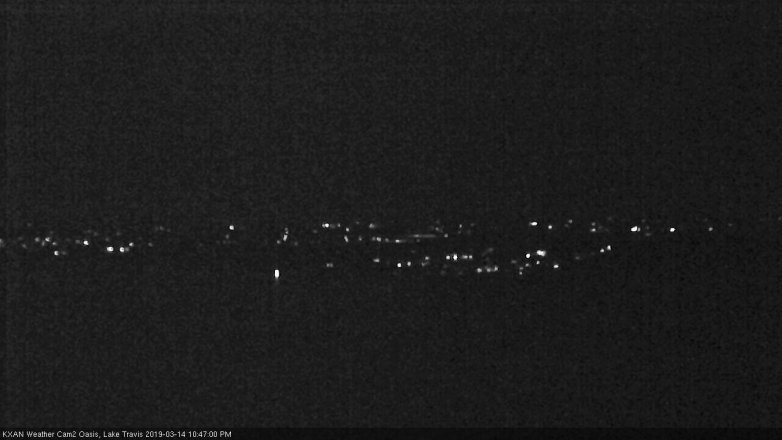 Lake Travis webcam, March 14, 2019 9:50 PM CT