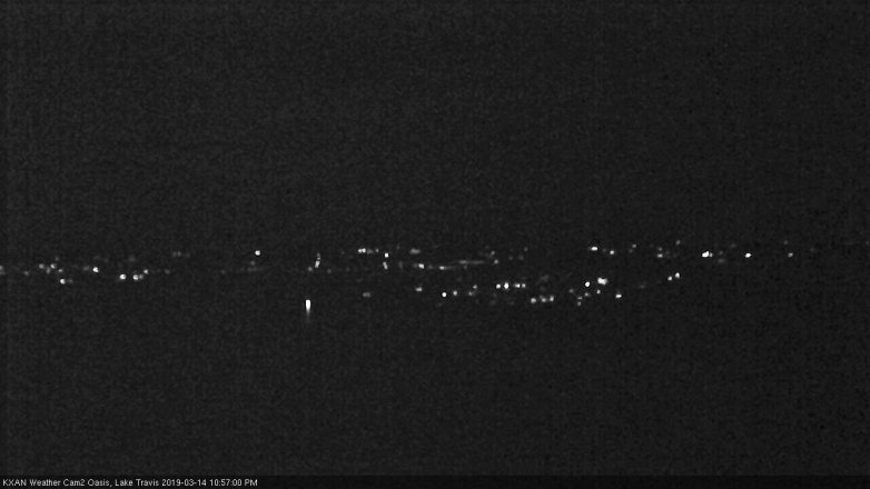 Lake Travis webcam, March 14, 2019 10:00 PM CT