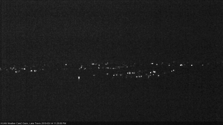 Lake Travis webcam, March 14, 2019 10:30 PM CT