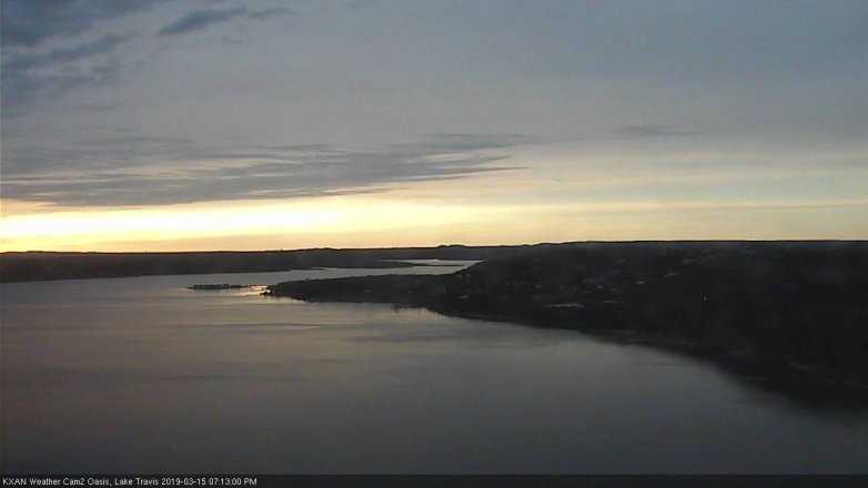 Lake Travis webcam, March 15, 2019 6:15 PM CT