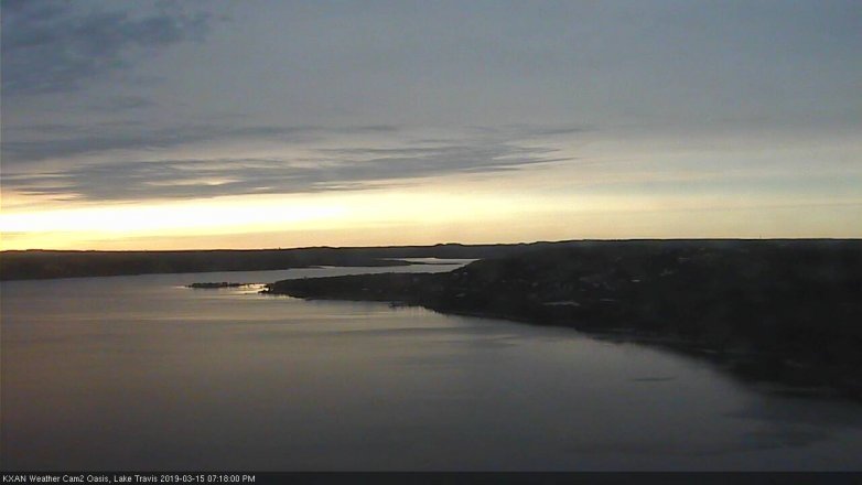 Lake Travis webcam, March 15, 2019 6:20 PM CT