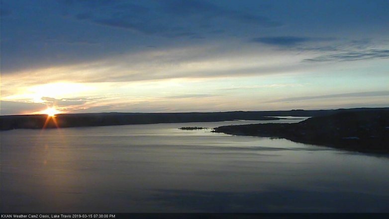 Lake Travis webcam, March 15, 2019 6:40 PM CT