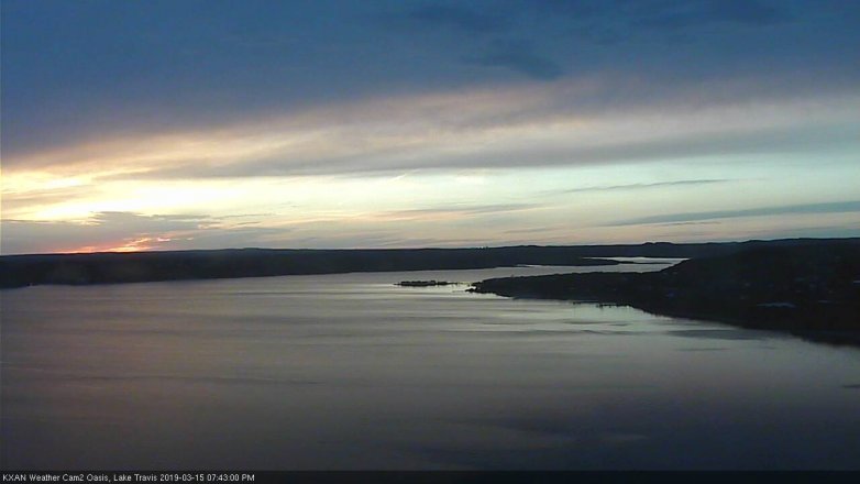Lake Travis webcam, March 15, 2019 6:45 PM CT
