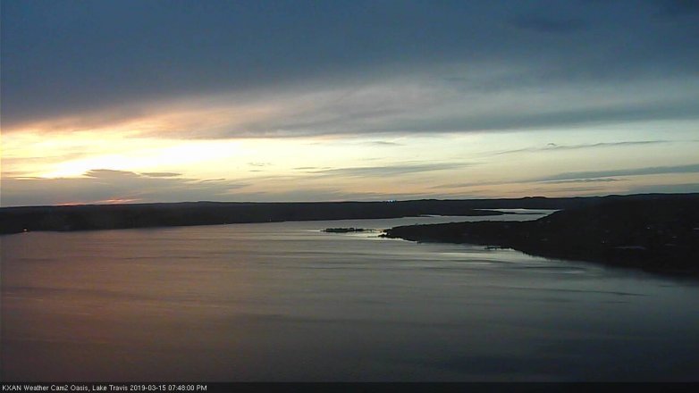 Lake Travis webcam, March 15, 2019 6:50 PM CT
