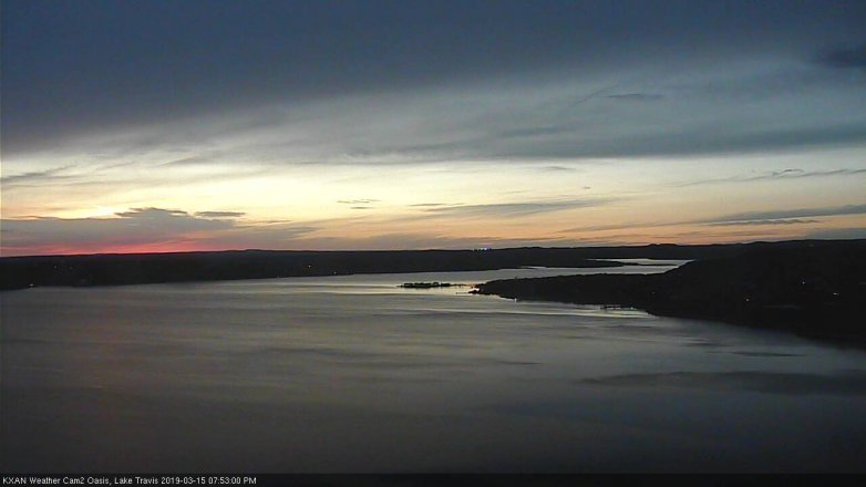 Lake Travis webcam, March 15, 2019 6:55 PM CT