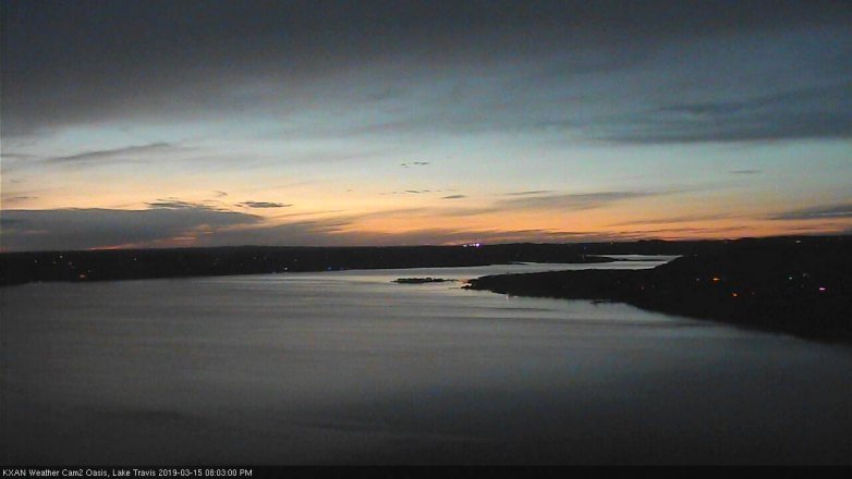 Lake Travis webcam, March 15, 2019 7:05 PM CT