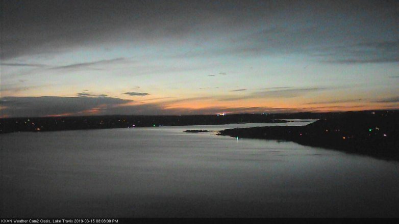 Lake Travis webcam, March 15, 2019 7:10 PM CT
