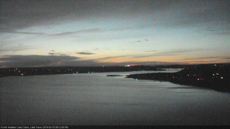 Lake Travis webcam, March 15, 2019 7:15 PM CT