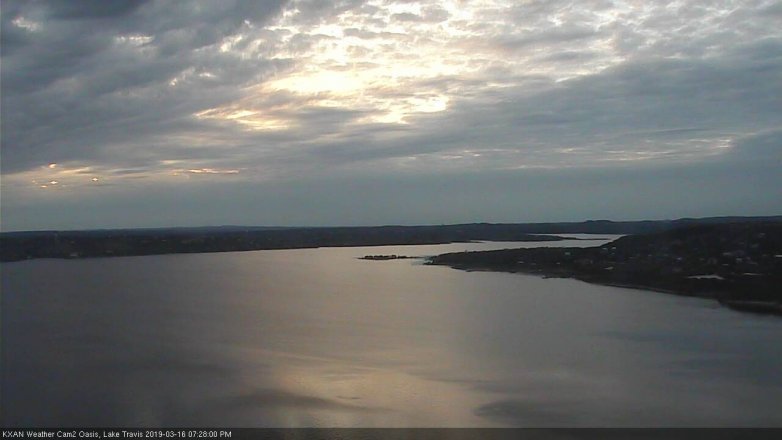 Lake Travis webcam, March 16, 2019 6:30 PM CT