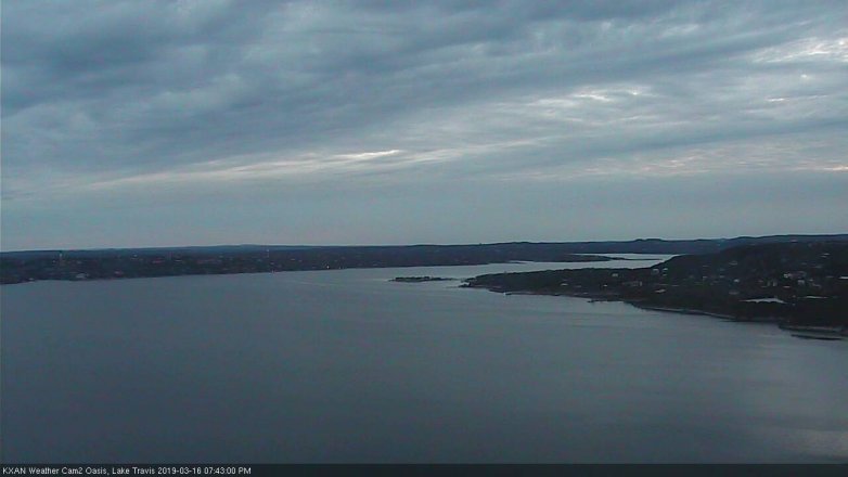 Lake Travis webcam, March 16, 2019 6:45 PM CT