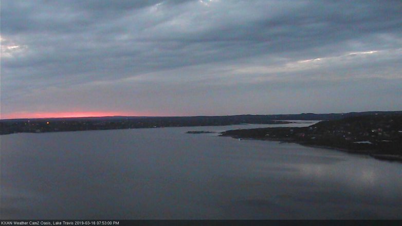 Lake Travis webcam, March 16, 2019 6:55 PM CT