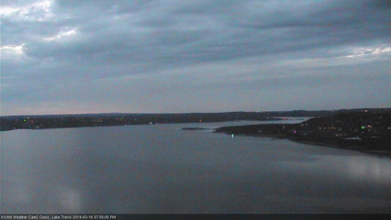 Lake Travis webcam, March 16, 2019 7:00 PM CT