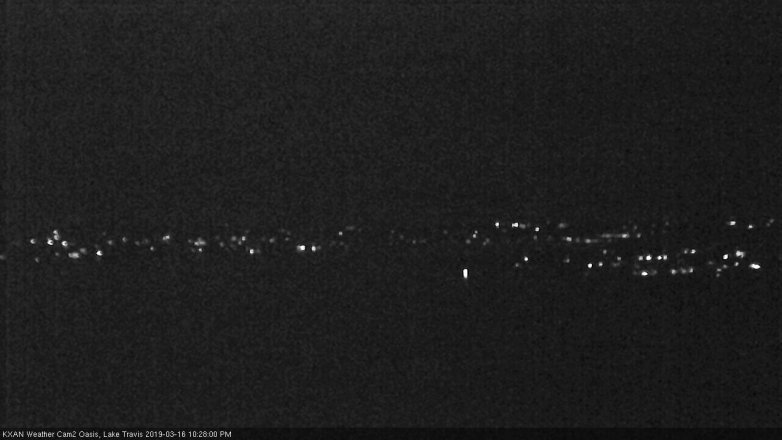 Lake Travis webcam, March 16, 2019 9:30 PM CT