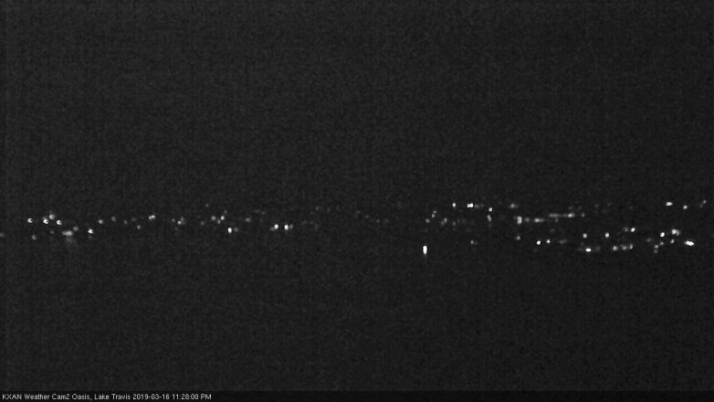 Lake Travis webcam, March 16, 2019 10:30 PM CT