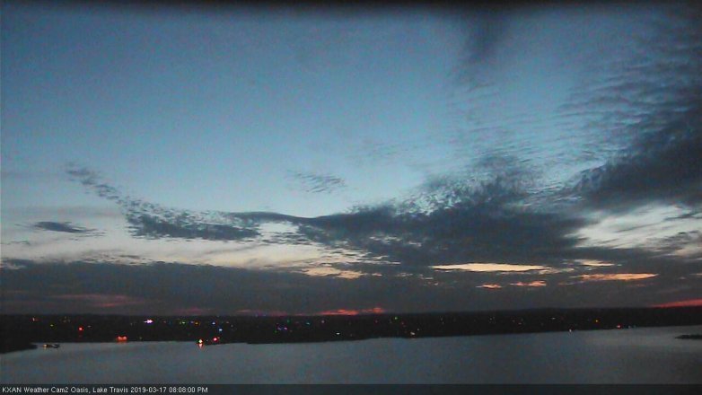 Lake Travis webcam, March 17, 2019 7:10 PM CT