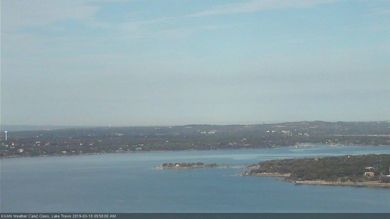 Lake Travis webcam, March 18, 2019 9:00 AM CT