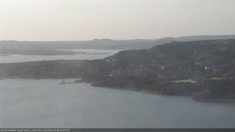 Lake Travis webcam, March 18, 2019 5:45 PM CT