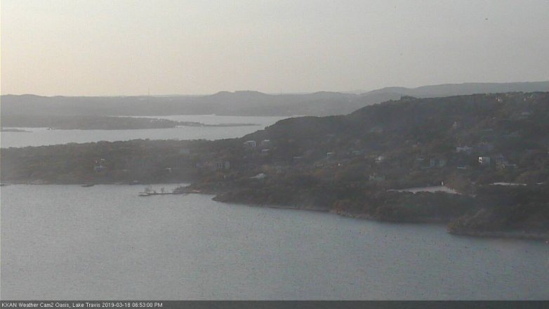 Lake Travis webcam, March 18, 2019 5:55 PM CT