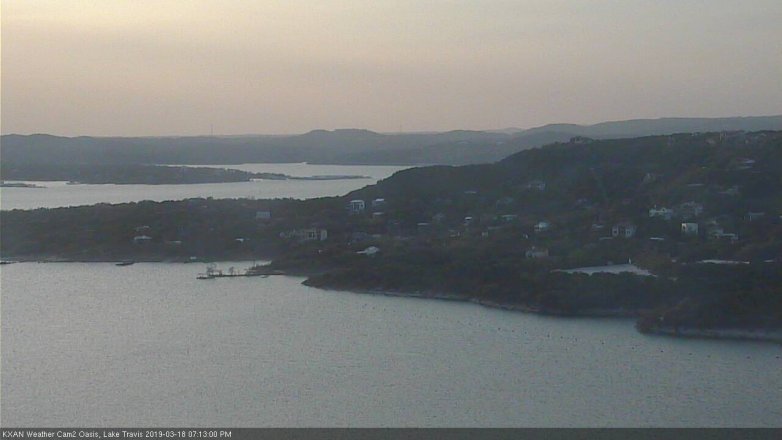 Lake Travis webcam, March 18, 2019 6:15 PM CT