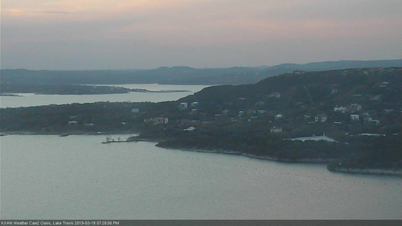 Lake Travis webcam, March 18, 2019 6:30 PM CT