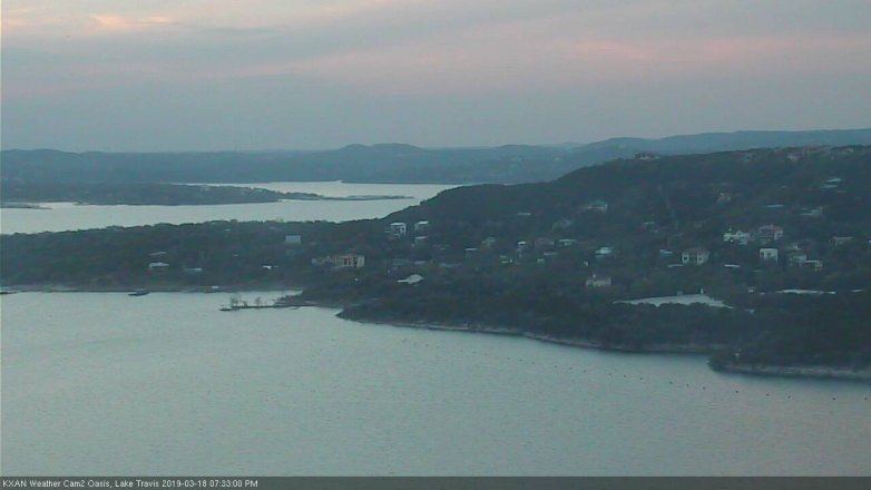 Lake Travis webcam, March 18, 2019 6:35 PM CT