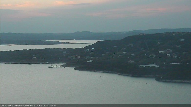Lake Travis webcam, March 18, 2019 6:45 PM CT