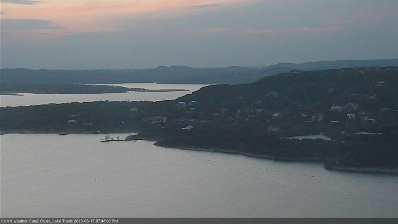 Lake Travis webcam, March 18, 2019 6:50 PM CT
