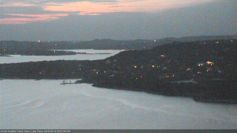 Lake Travis webcam, March 18, 2019 7:10 PM CT