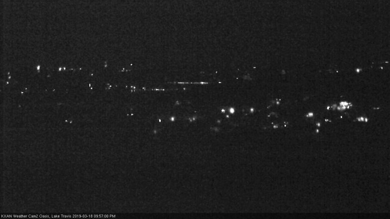 Lake Travis webcam, March 18, 2019 9:00 PM CT