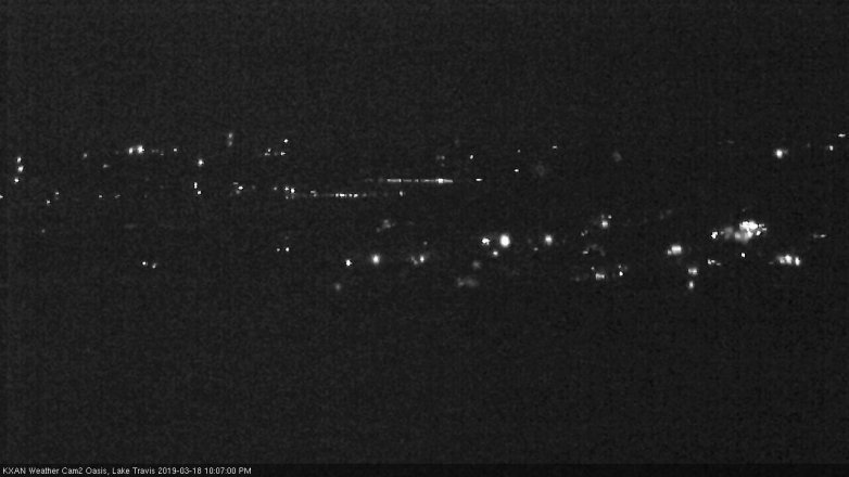 Lake Travis webcam, March 18, 2019 9:10 PM CT