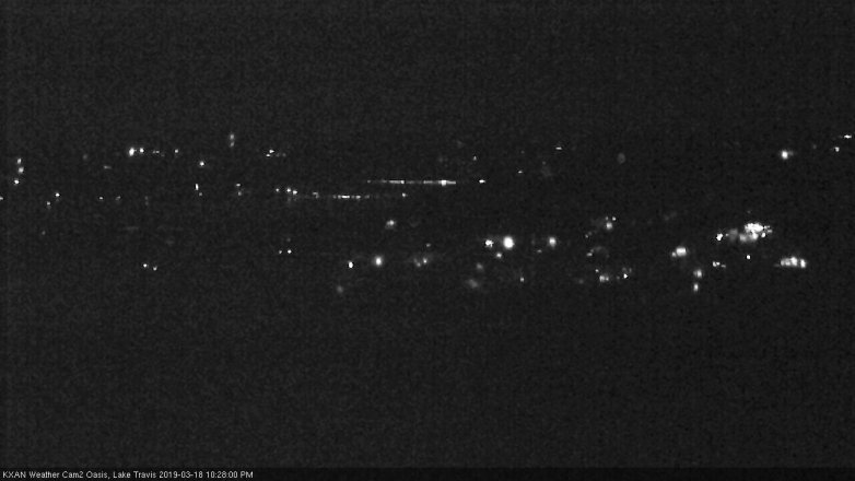 Lake Travis webcam, March 18, 2019 9:30 PM CT