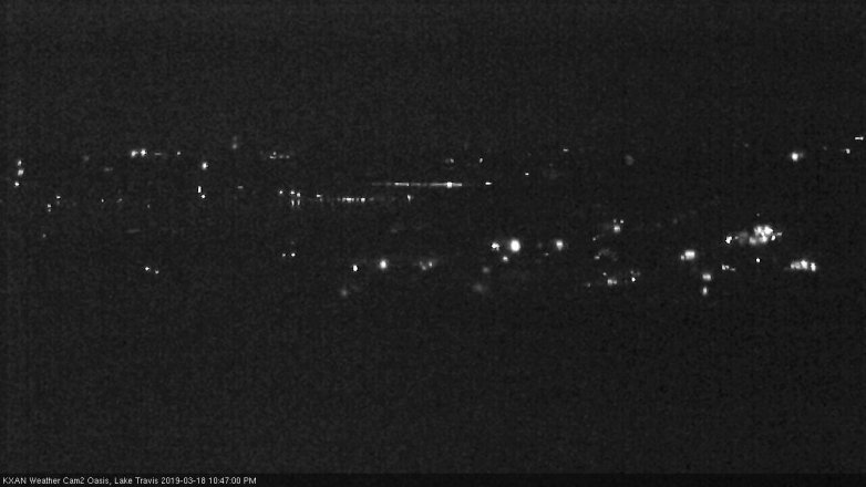 Lake Travis webcam, March 18, 2019 9:50 PM CT