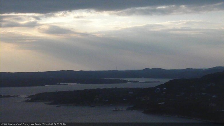 Lake Travis webcam, March 19, 2019 5:55 PM CT