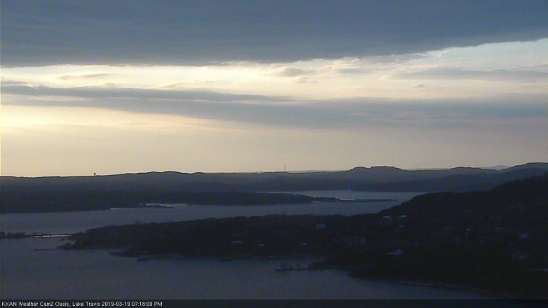 Lake Travis webcam, March 19, 2019 6:20 PM CT