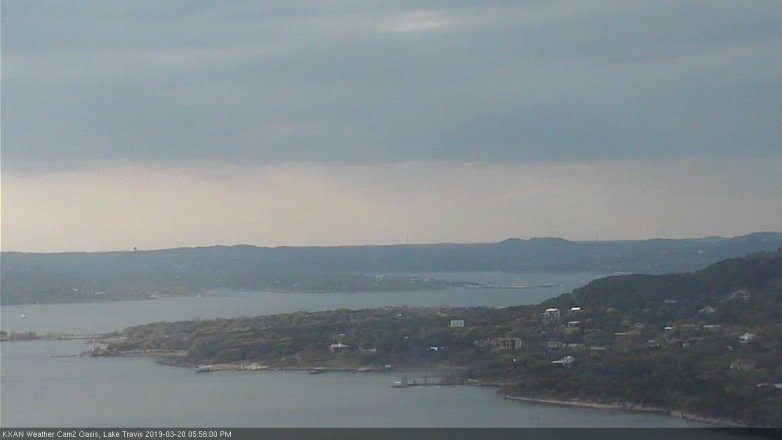 Lake Travis webcam, March 20, 2019 5:00 PM CT