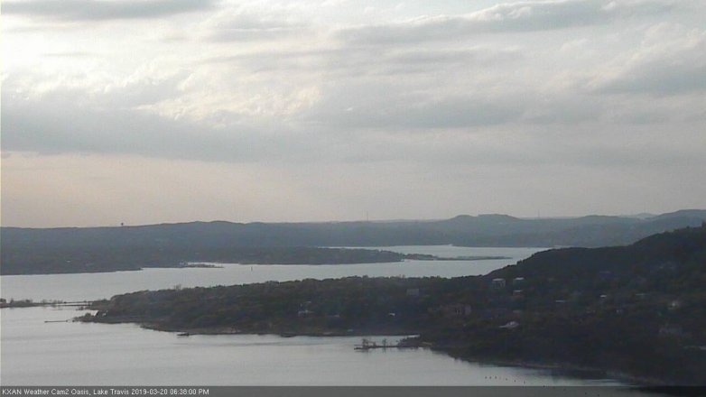 Lake Travis webcam, March 20, 2019 5:40 PM CT