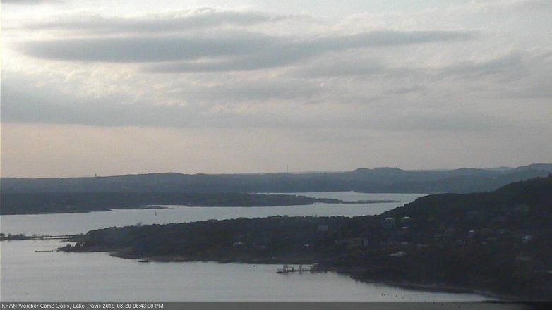 Lake Travis webcam, March 20, 2019 5:45 PM CT