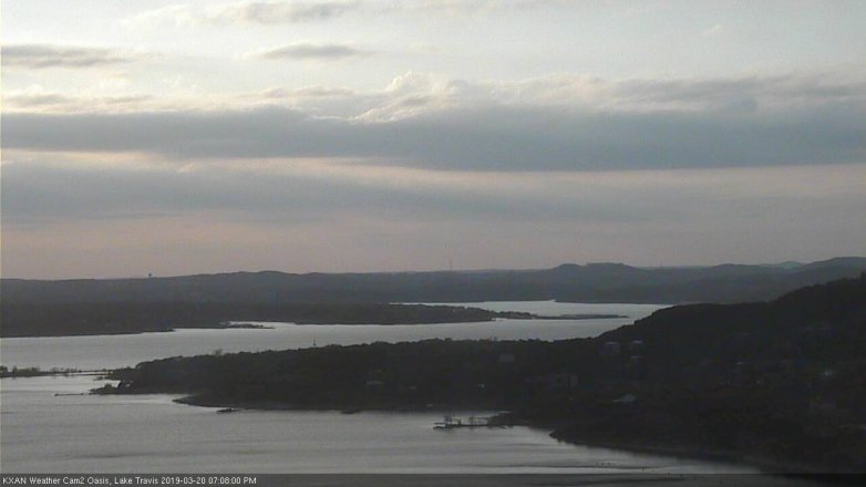 Lake Travis webcam, March 20, 2019 6:10 PM CT