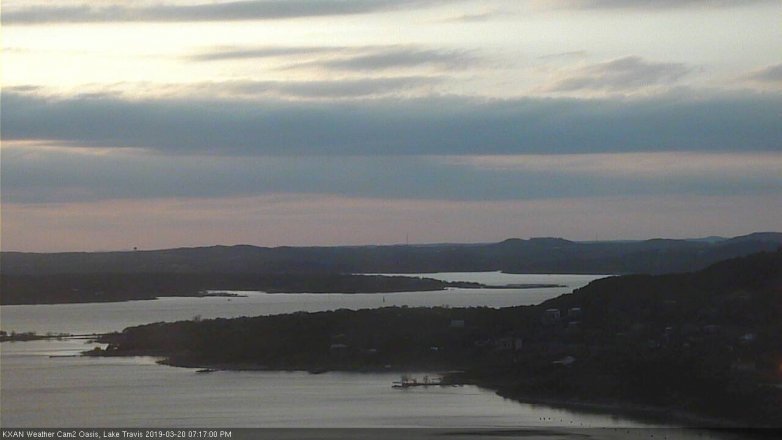 Lake Travis webcam, March 20, 2019 6:20 PM CT