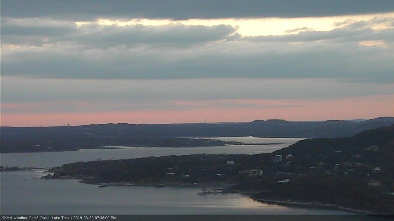 Lake Travis webcam, March 20, 2019 6:40 PM CT