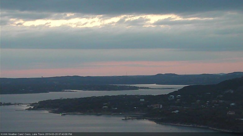 Lake Travis webcam, March 20, 2019 6:45 PM CT