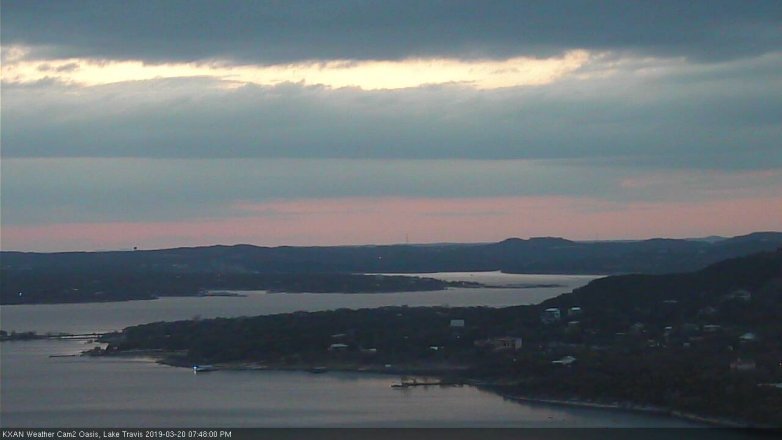 Lake Travis webcam, March 20, 2019 6:50 PM CT