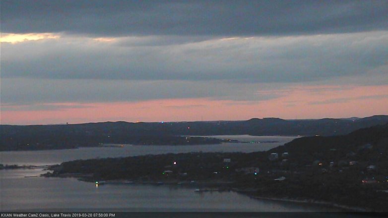 Lake Travis webcam, March 20, 2019 7:00 PM CT