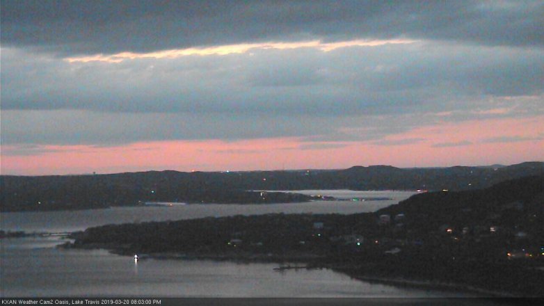 Lake Travis webcam, March 20, 2019 7:05 PM CT