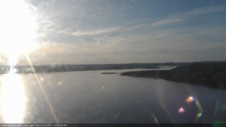Lake Travis webcam, March 21, 2019 5:55 PM CT