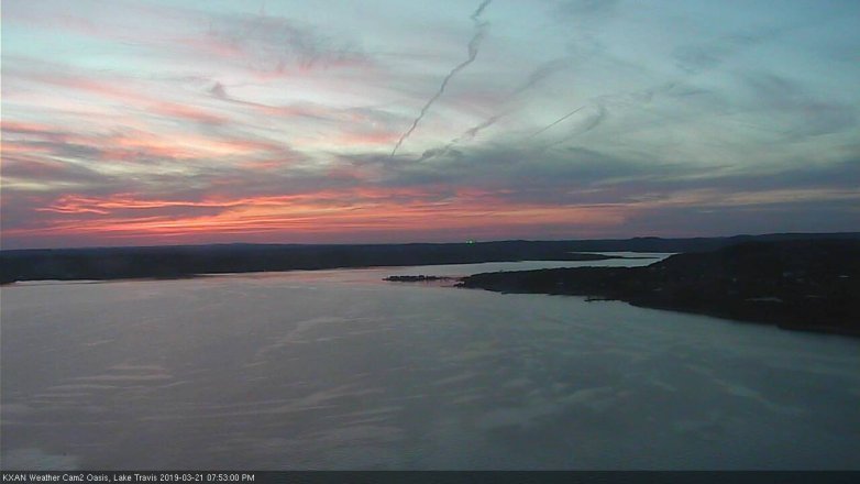 Lake Travis webcam, March 21, 2019 6:55 PM CT