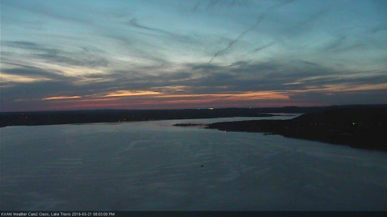 Lake Travis webcam, March 21, 2019 7:05 PM CT