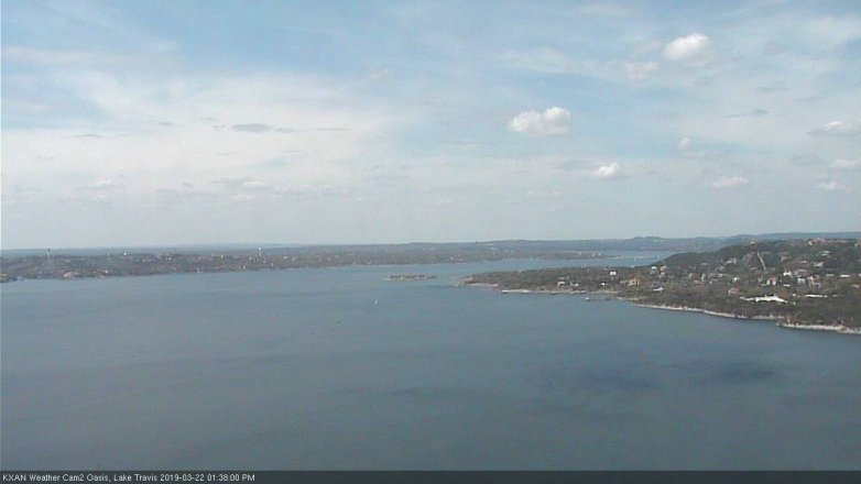 Lake Travis webcam, March 22, 2019 12:40 PM CT
